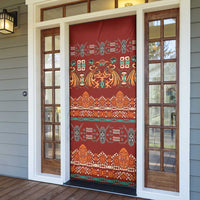 Oxblood Batik Papua-inspired Pattern Door Cover - Polynesian Pride