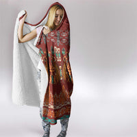 Oxblood Batik Papua-inspired Pattern Hooded Blanket - Polynesian Pride
