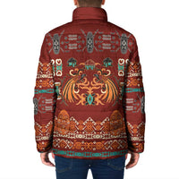 Oxblood Batik Papua-inspired Pattern Padded Jacket - Polynesian Pride