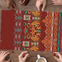 Oxblood Batik Papua-inspired Pattern Puzzle - Polynesian Pride