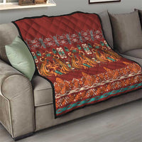 Oxblood Batik Papua-inspired Pattern Quilt - Polynesian Pride