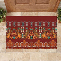 Oxblood Batik Papua-inspired Pattern Rubber Doormat - Polynesian Pride