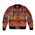 Oxblood Batik Papua-inspired Pattern Sleeve Zip Bomber Jacket - Polynesian Pride