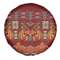 Oxblood Batik Papua-inspired Pattern Spare Tire Cover - Polynesian Pride