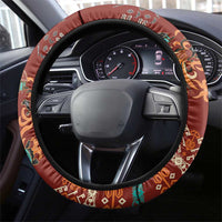 Oxblood Batik Papua-inspired Pattern Steering Wheel Cover - Polynesian Pride