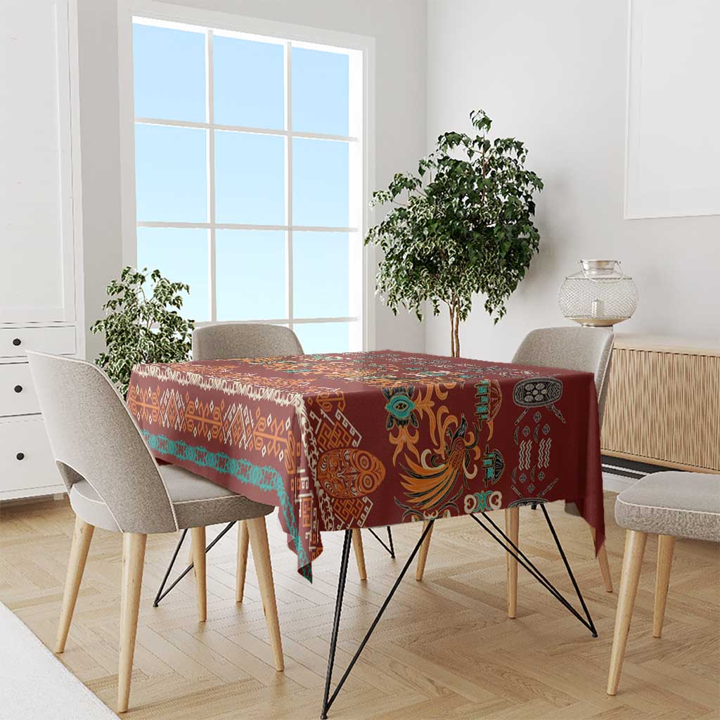 Oxblood Batik Papua-inspired Pattern Tablecloth - Polynesian Pride