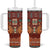 Oxblood Batik Papua-inspired Pattern Tumbler With Handle - Polynesian Pride