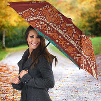 Oxblood Batik Papua-inspired Pattern Umbrella - Polynesian Pride