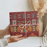 Oxblood Batik Papua-inspired Pattern Wrapping Paper - Polynesian Pride