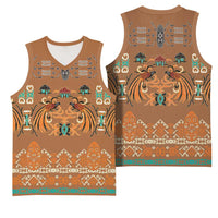 Terracotta Batik Papua-inspired Pattern Basketball Jersey - Polynesian Pride