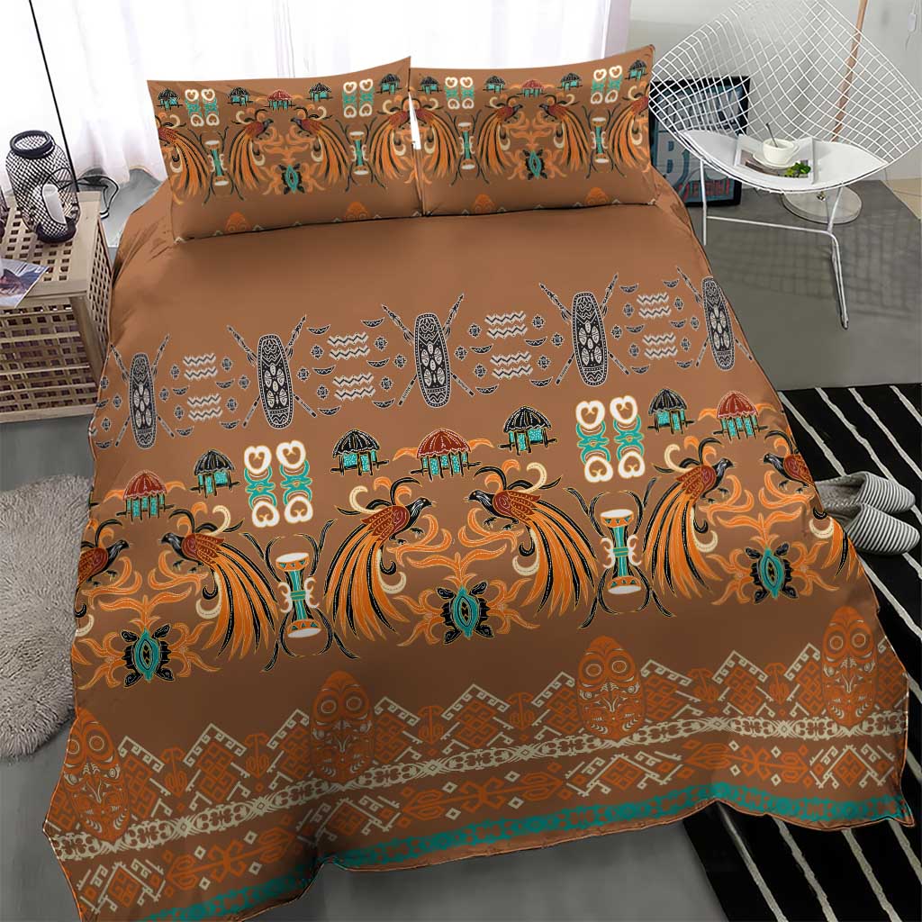 Terracotta Batik Papua-inspired Pattern Bedding Set - Polynesian Pride