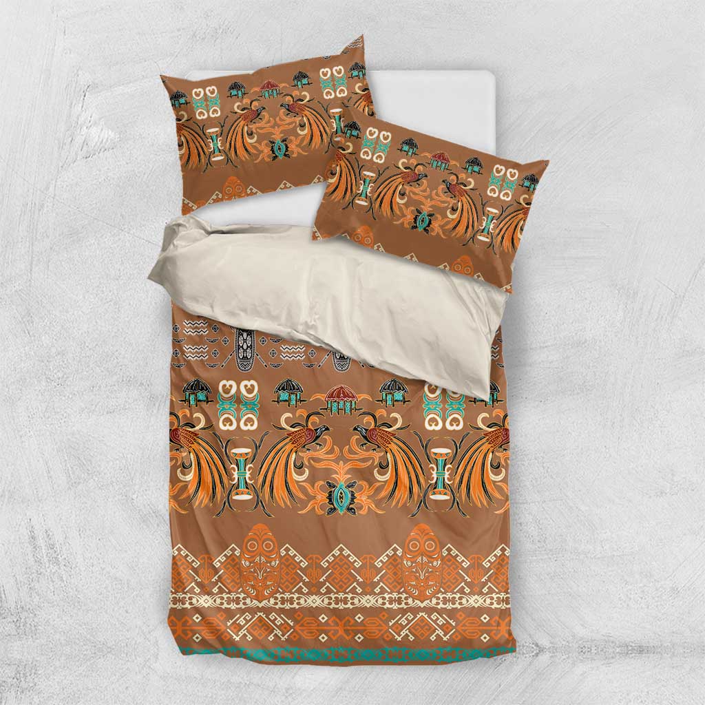 Terracotta Batik Papua-inspired Pattern Bedding Set - Polynesian Pride