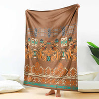 Terracotta Batik Papua-inspired Pattern Blanket - Polynesian Pride