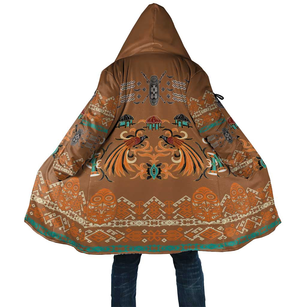 Terracotta Batik Papua-inspired Pattern Cloak - Polynesian Pride