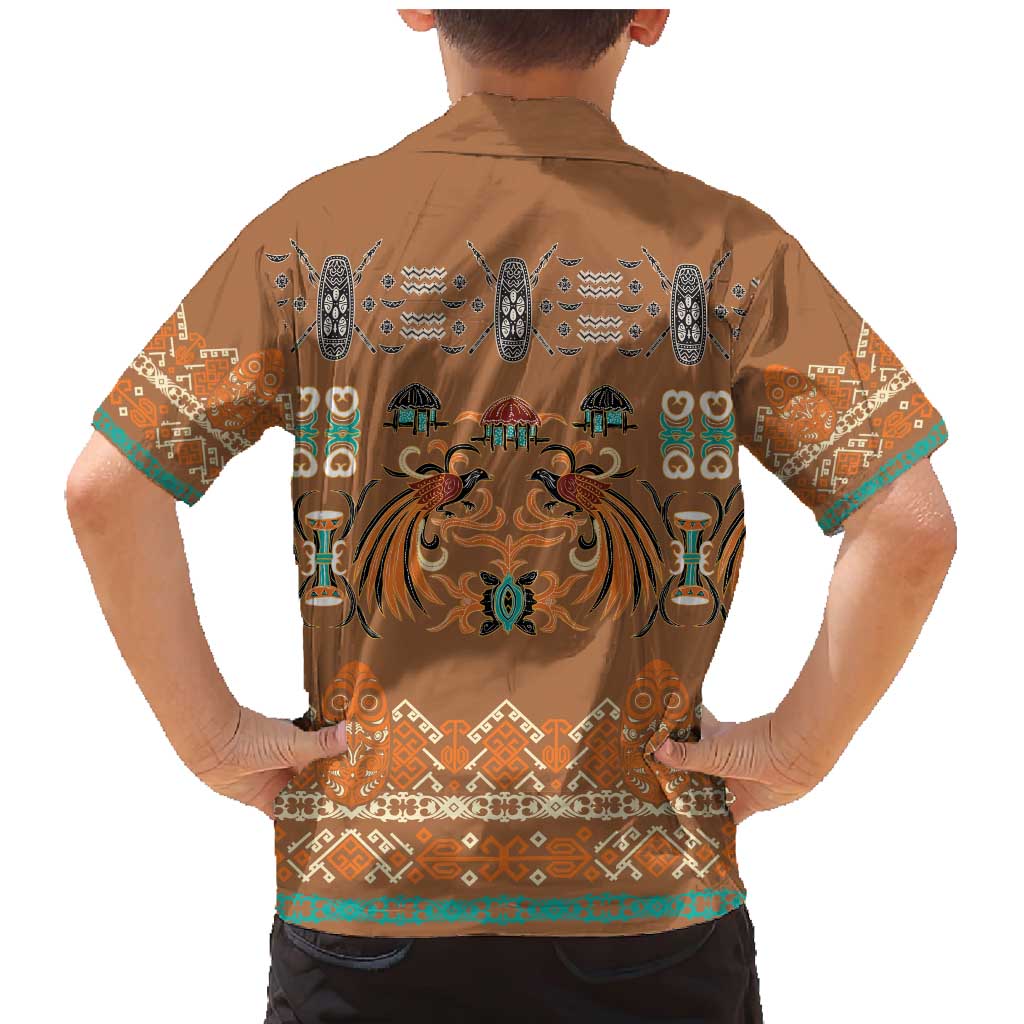 Terracotta Batik Papua-inspired Pattern Family Matching Mermaid Dress and Hawaiian Shirt - Polynesian Pride