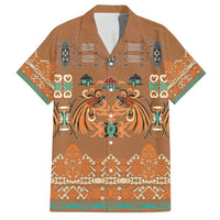 Terracotta Batik Papua-inspired Pattern Family Matching Puletasi and Hawaiian Shirt - Polynesian Pride