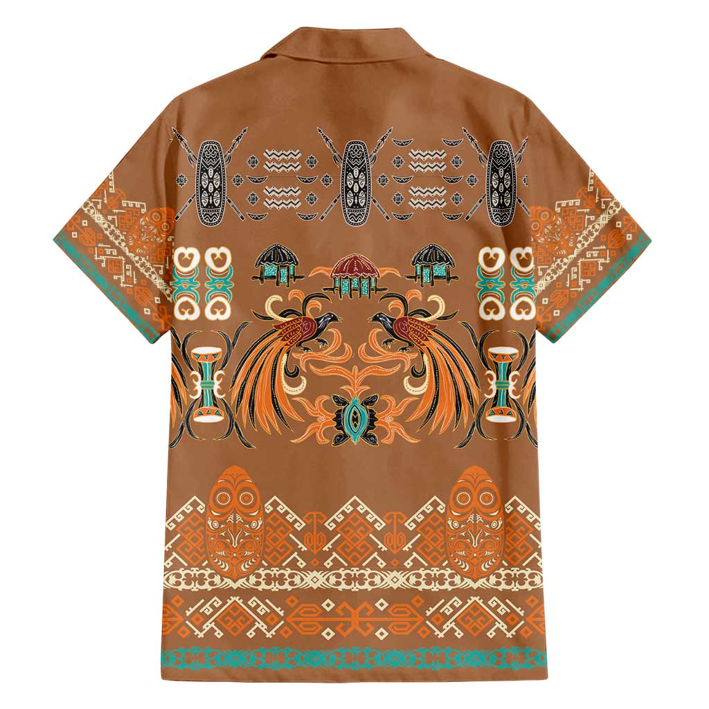 Terracotta Batik Papua-inspired Pattern Family Matching Puletasi and Hawaiian Shirt - Polynesian Pride