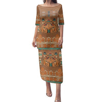 Terracotta Batik Papua-inspired Pattern Family Matching Puletasi and Hawaiian Shirt - Polynesian Pride