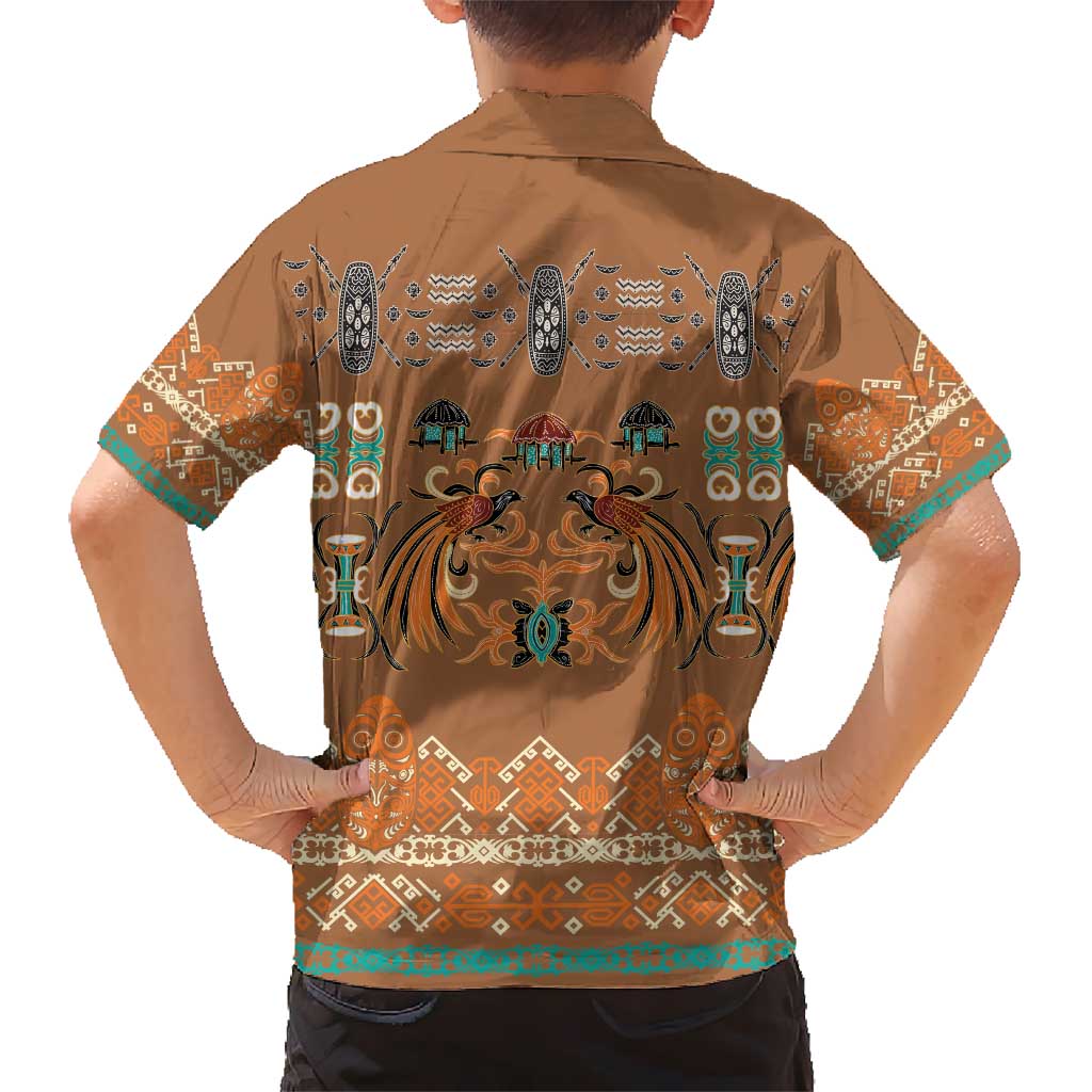 Terracotta Batik Papua-inspired Pattern Hawaiian Shirt - Polynesian Pride