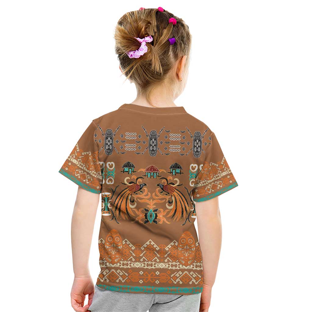 Terracotta Batik Papua-inspired Pattern Kid T Shirt - Polynesian Pride