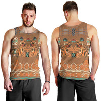 Terracotta Batik Papua-inspired Pattern Men Tank Top - Polynesian Pride