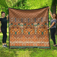 Terracotta Batik Papua-inspired Pattern Quilt - Polynesian Pride