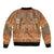 Terracotta Batik Papua-inspired Pattern Sleeve Zip Bomber Jacket - Polynesian Pride
