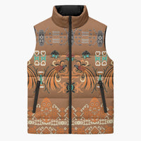 Terracotta Batik Papua-inspired Pattern Sleeveless Puffer Jacket - Polynesian Pride