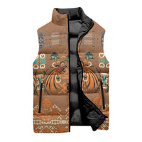 Terracotta Batik Papua-inspired Pattern Sleeveless Puffer Jacket - Polynesian Pride