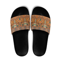Terracotta Batik Papua-inspired Pattern Slide Sandals - Polynesian Pride
