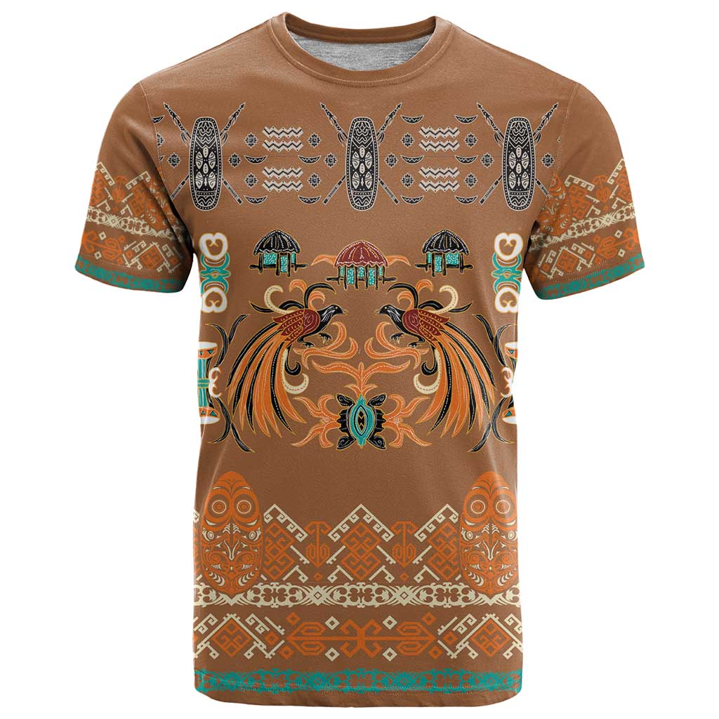 Terracotta Batik Papua-inspired Pattern T Shirt - Polynesian Pride