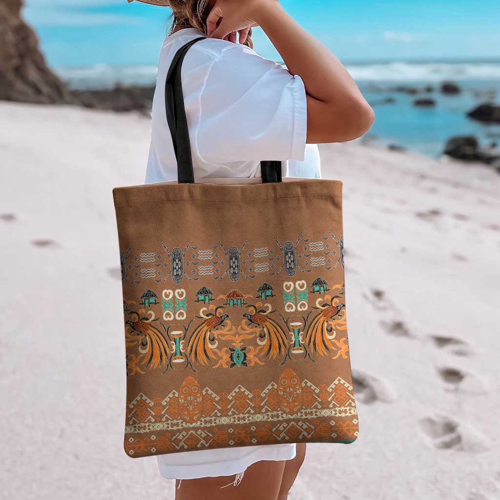 Terracotta Batik Papua-inspired Pattern Tote Bag - Polynesian Pride