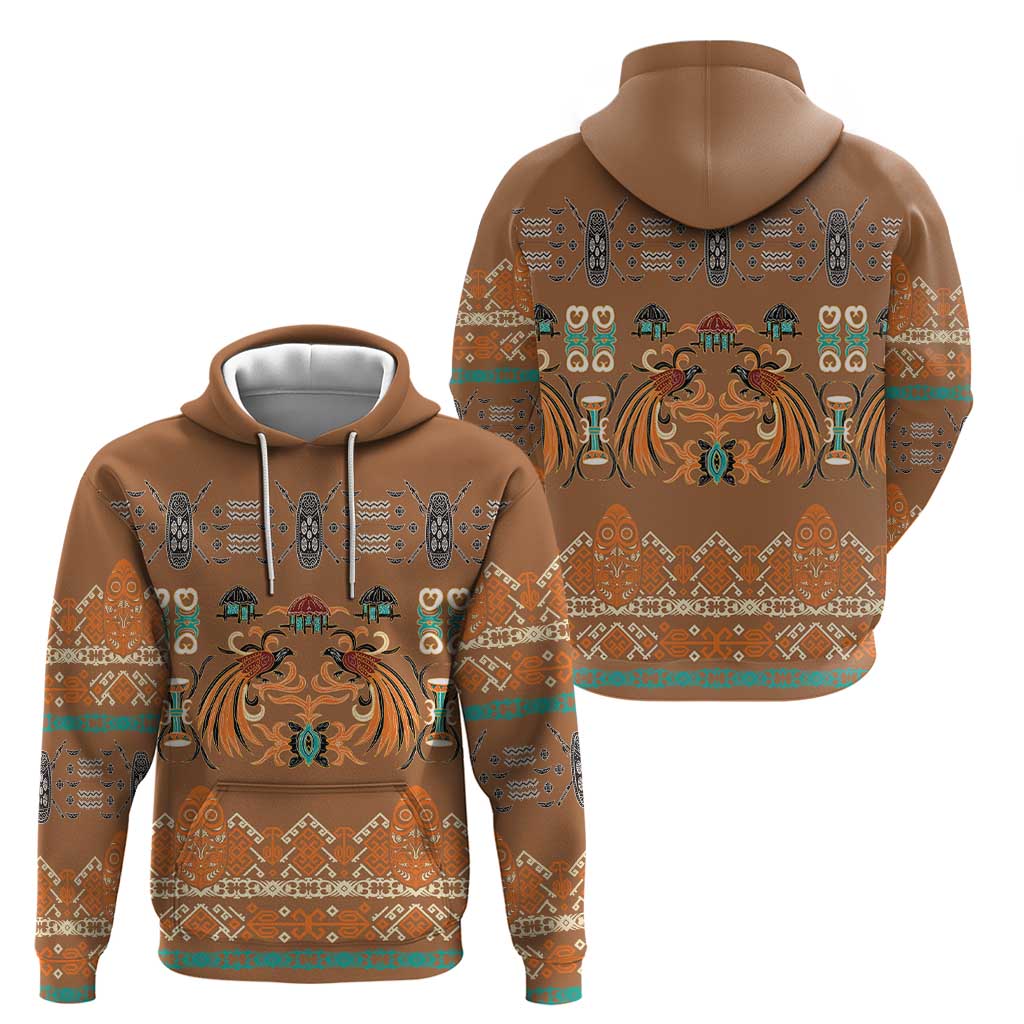 Terracotta Batik Papua-inspired Pattern Zip Hoodie - Polynesian Pride