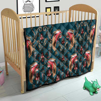 Dark Cyan Blue Bird of Batik Papua Quilt Exotic Natural Wealth of Papua - Polynesian Pride