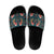 Dark Cyan Blue Bird of Batik Papua Slide Sandals Exotic Natural Wealth of Papua - Polynesian Pride