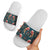 Dark Cyan Blue Bird of Batik Papua Slide Sandals Exotic Natural Wealth of Papua - Polynesian Pride