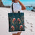 Dark Cyan Blue Bird of Batik Papua Tote Bag Exotic Natural Wealth of Papua - Polynesian Pride