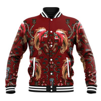 Oxblood Bird of Batik Papua Baseball Jacket Exotic Natural Wealth of Papua - Polynesian Pride