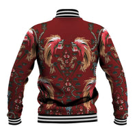 Oxblood Bird of Batik Papua Baseball Jacket Exotic Natural Wealth of Papua - Polynesian Pride