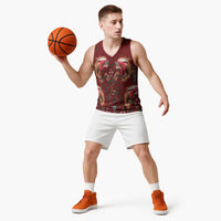 Oxblood Bird of Batik Papua Basketball Jersey Exotic Natural Wealth of Papua - Polynesian Pride