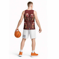 Oxblood Bird of Batik Papua Basketball Jersey Exotic Natural Wealth of Papua - Polynesian Pride