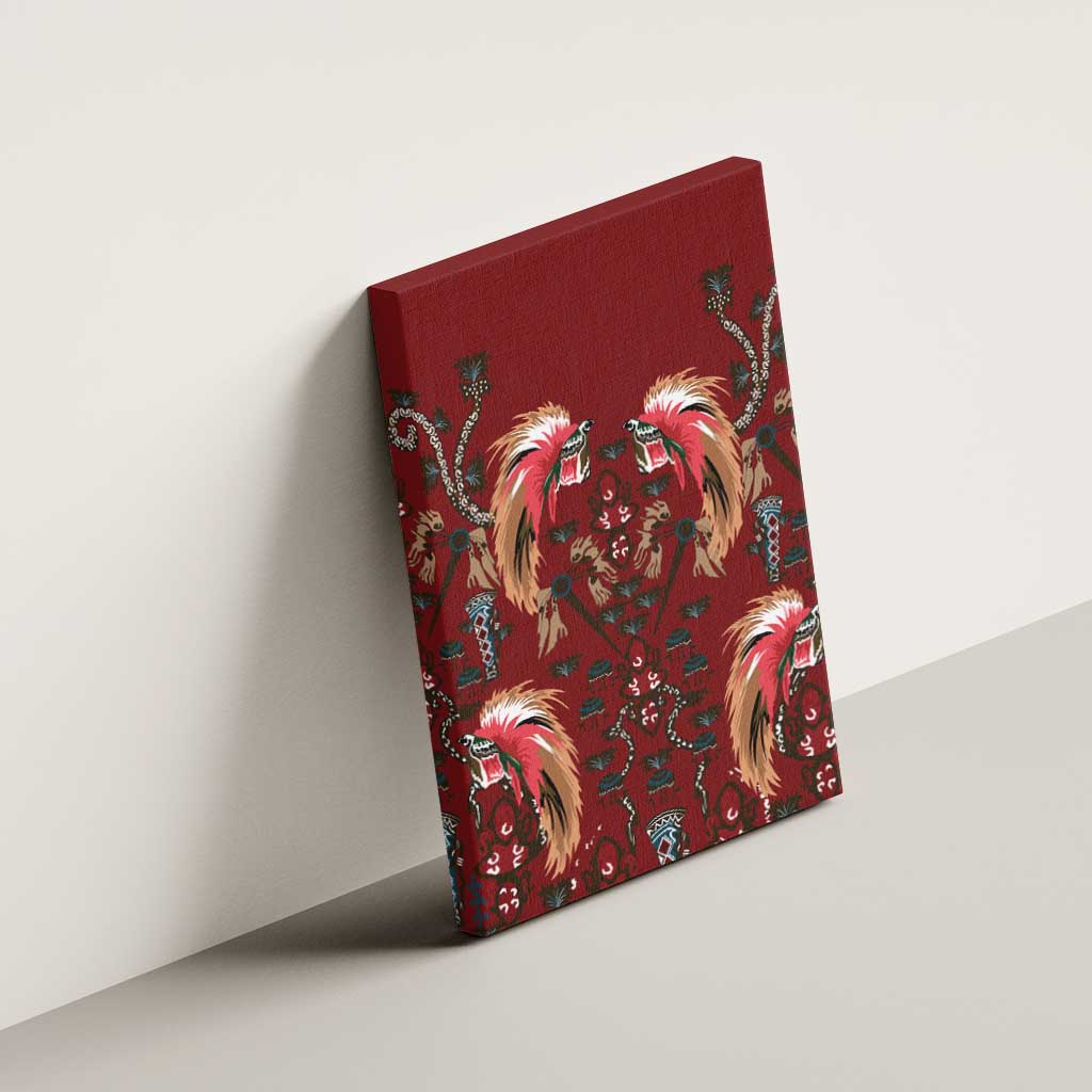 Oxblood Bird of Batik Papua Canvas Wall Art Exotic Natural Wealth of Papua - Polynesian Pride