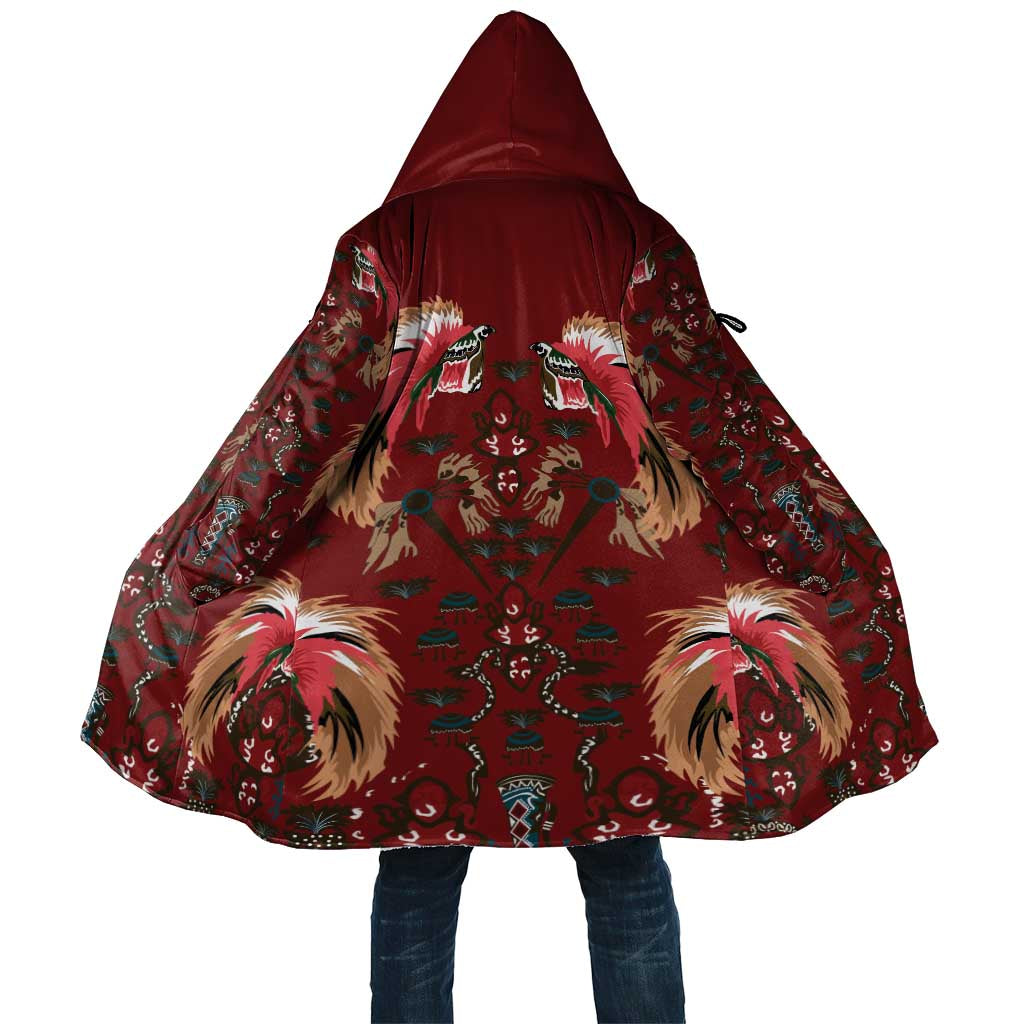 Oxblood Bird of Batik Papua Cloak Exotic Natural Wealth of Papua - Polynesian Pride
