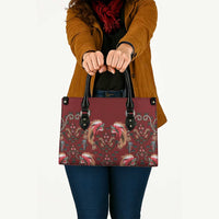 Oxblood Bird of Batik Papua Leather Bag Exotic Natural Wealth of Papua - Polynesian Pride