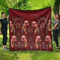 Oxblood Bird of Batik Papua Quilt Exotic Natural Wealth of Papua - Polynesian Pride
