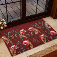 Oxblood Bird of Batik Papua Rubber Doormat Exotic Natural Wealth of Papua - Polynesian Pride