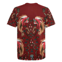 Oxblood Bird of Batik Papua Rugby Jersey Exotic Natural Wealth of Papua - Polynesian Pride