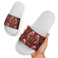 Oxblood Bird of Batik Papua Slide Sandals Exotic Natural Wealth of Papua - Polynesian Pride