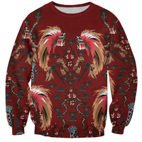 Oxblood Bird of Batik Papua Sweatshirt Exotic Natural Wealth of Papua LT9 Unisex Red - Polynesian Pride