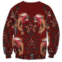 Oxblood Bird of Batik Papua Sweatshirt Exotic Natural Wealth of Papua LT9 - Polynesian Pride